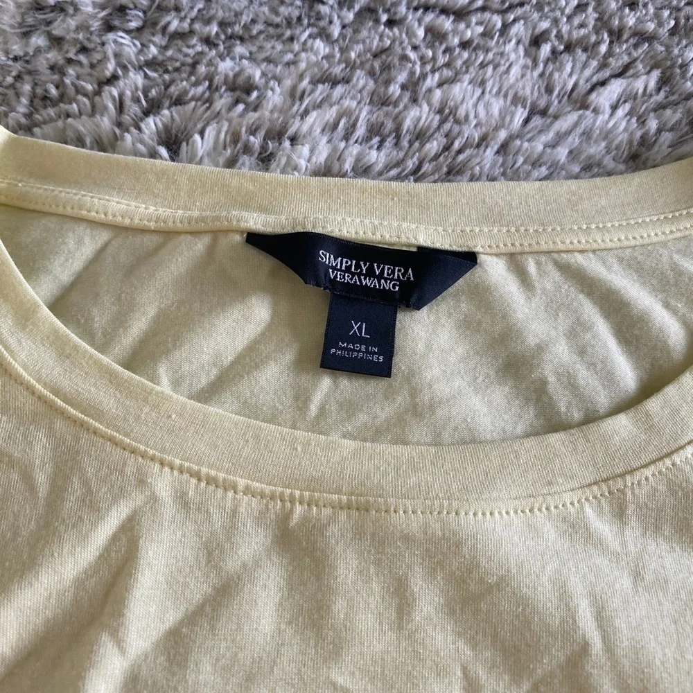 Vera Wang Yellow short sleeve top Size XL - Picture 3 of 5